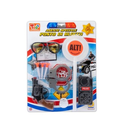 POSTO DI BLOCCO SET AGENTE CON PALETTA EAN  INGROSSO GIOCHI DA EDICOLA