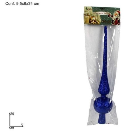 PUNTALE GLITTER BLU EAN 8027501187087 INGROSSO PALLINE DI NATALE E PUNTALI