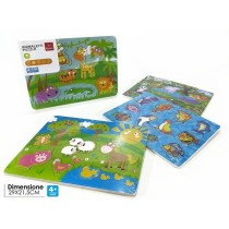 INGROSSO PUZZLE 3D ANIMALI LEGNO 4ASS