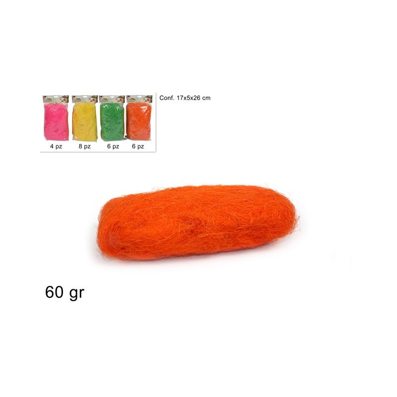 RAFFIA COLORATA 60GR 4COL ASS EAN 8033113364808 INGROSSO ARTICOLI PER DECORAZIONI