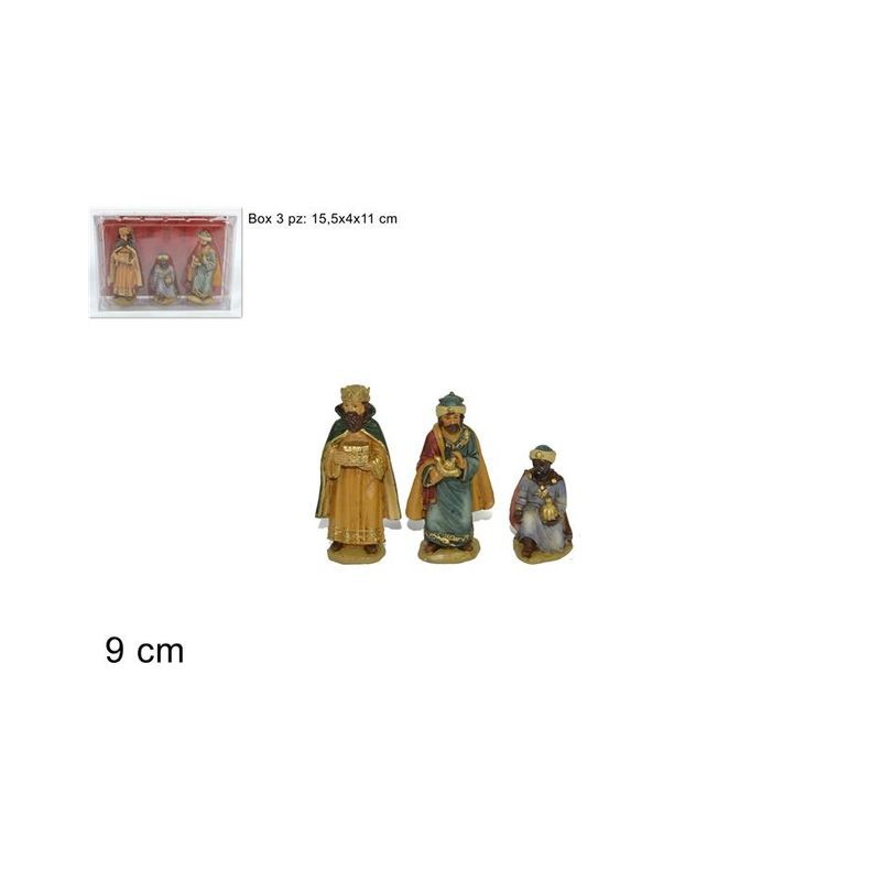 RE MAGI 9CM SET 3PZ IN BOX PVC EAN 8033113528651 INGROSSO PERSONAGGI PER IL PRESEPE E ANIMALI