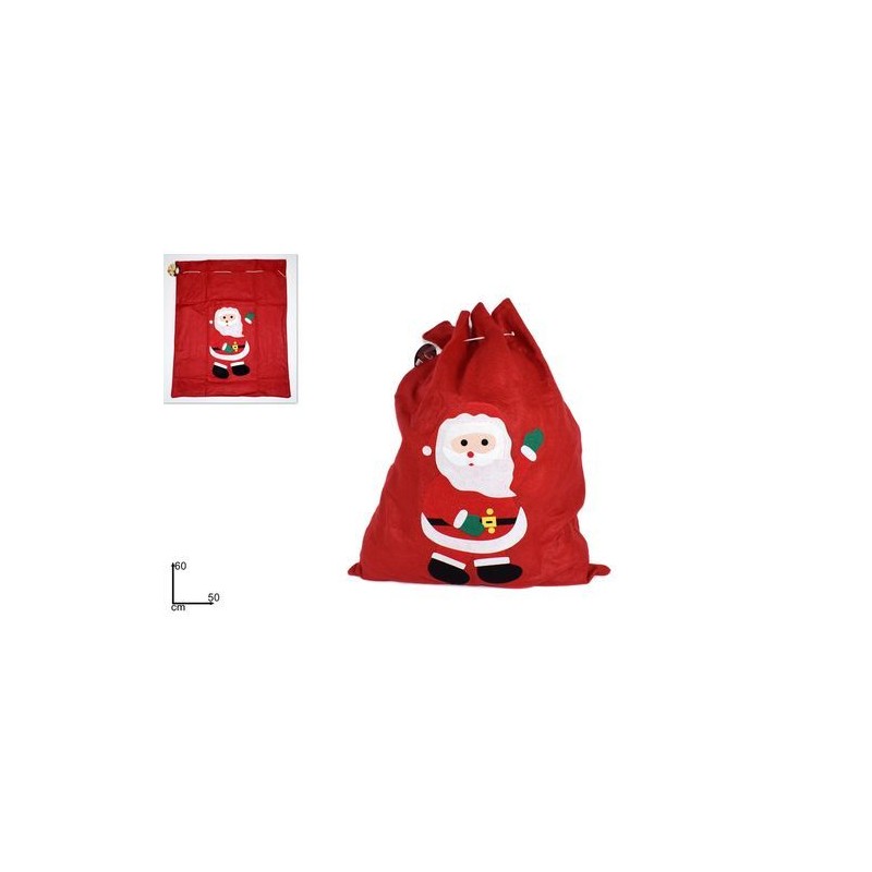 SACCO TNT BABBO NATALE 60X50CM IN BUSTA DA 22X34CM EAN 8027501128523 INGROSSO COSTUME BABBO NATALE ADULTI