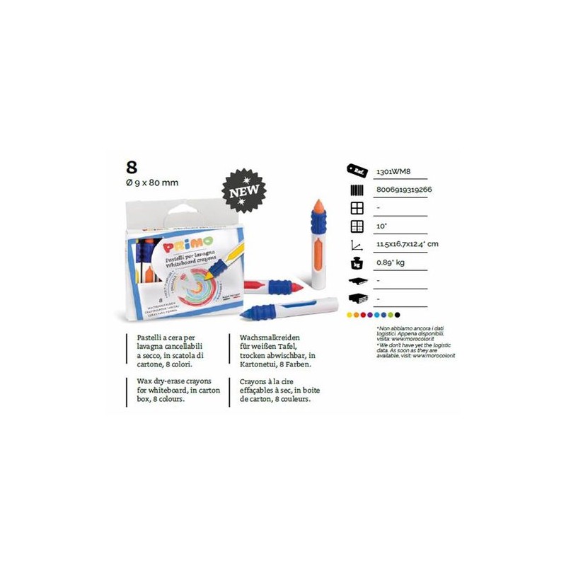 SCATOLA 8 PASTELLI PER WHITEBOARD EAN 8006919319266 INGROSSO PENNARELLI