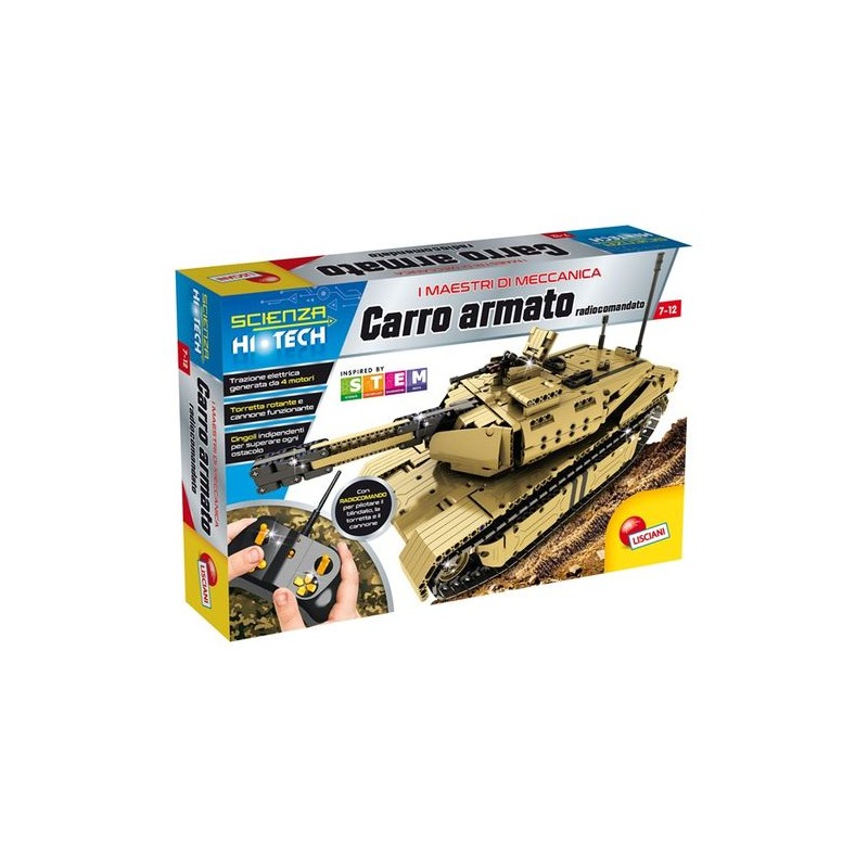 SCIENZA HI TECH CARRO ARMATO R/C 59X9.5X39CM 1300PZ CON MANUALE EAN 8008324063864 INGROSSO SCIENZA E GIOCO LISCIANI