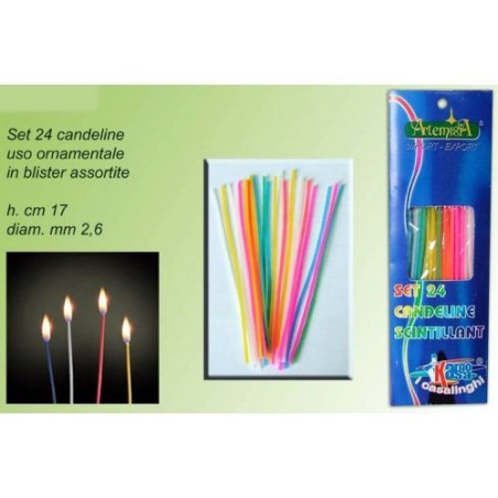 SET 24 CANDELINE ORNAMENTALI ASS. EAN 8022900114726 INGROSSO CANDELE PER LA CASA