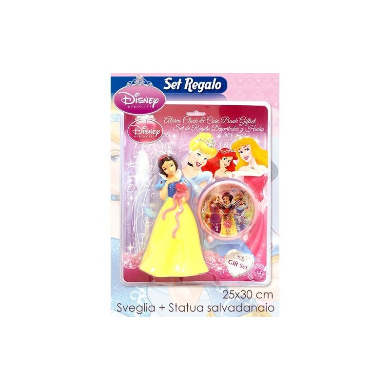 SET SVEGLIA + SALVADANAIO PRINCESS EAN 8435333848616 INGROSSO SALVADANAI E OROLOGI