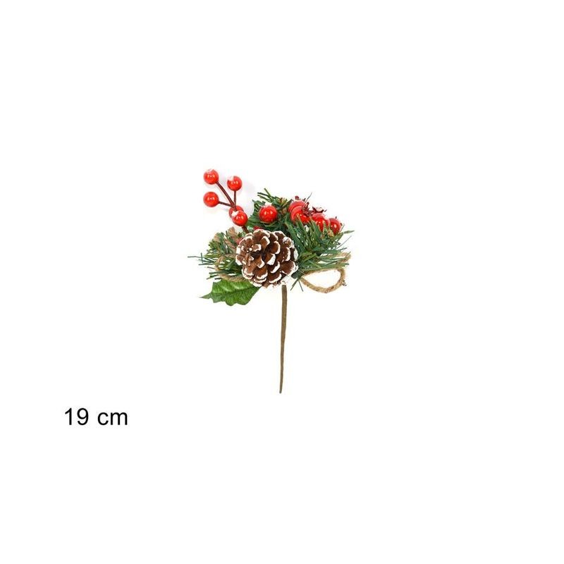 SPILLONE BACCHE INNEVATE PIGNEC/FIOCCO EAN 8033113642760 INGROSSO FIORI FINTI NATALIZI