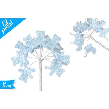 INGROSSO STECCO C/DECORO 12PZ AZZURRI