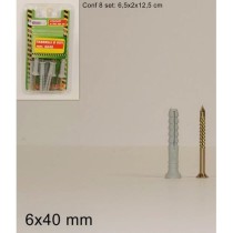 INGROSSO TASSELLI E VITI 8 SET IN BLISTER 6X40MM