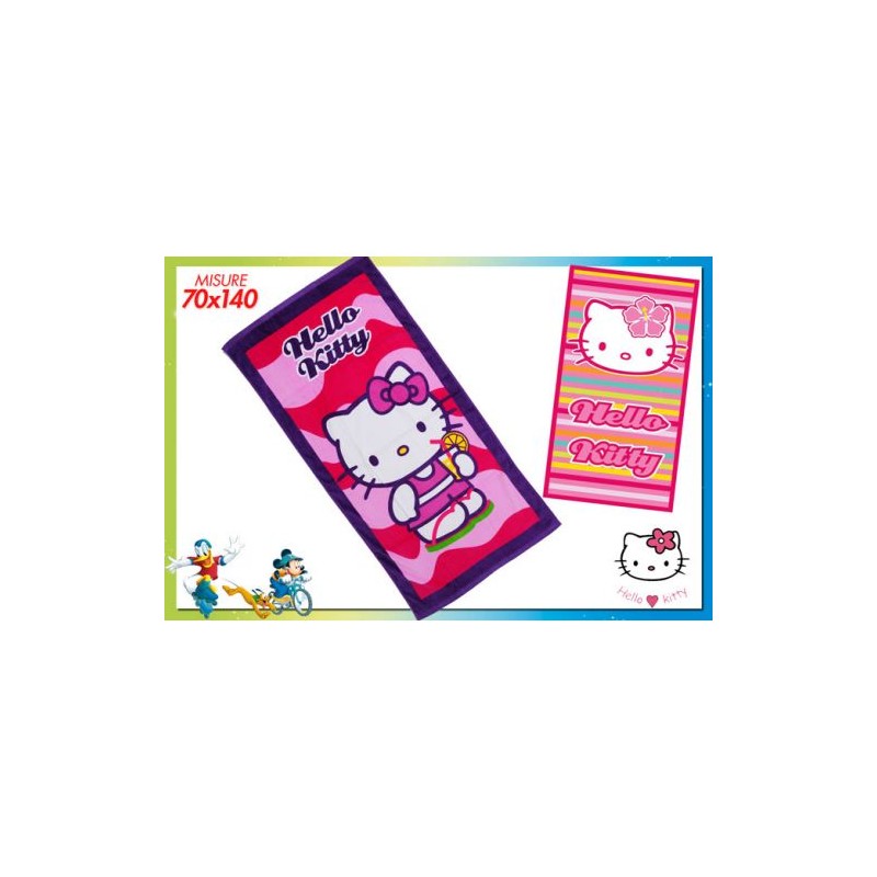 TELO MARE CM.70X140 HELLO KITTY ASS. EAN 5204679680395 INGROSSO TELI MARE E STUOIE