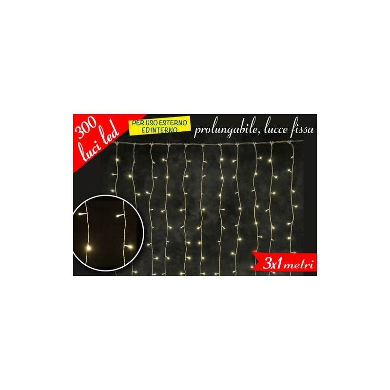 TENDA 300LED PROL.3XH1M FISSA B.CALDO EAN 8055329162634 INGROSSO LUCI NATALIZIE