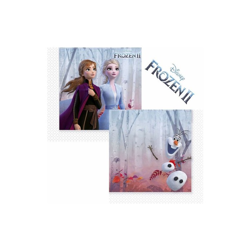 TOVAGLIOLI CARTA FROZEN II CM 33X33 20PZ EAN  INGROSSO TOVAGLIOLI PER PARTY