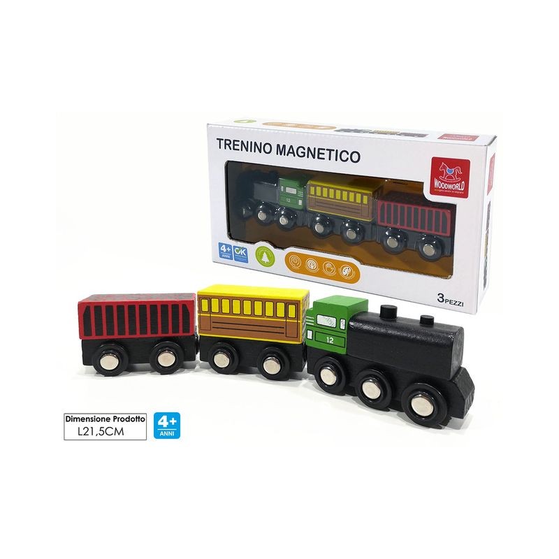 TRENINO MAGNETICO IN LEGNO EAN 8015361233877 INGROSSO MODELLINI TRENINI E ACCESSORI