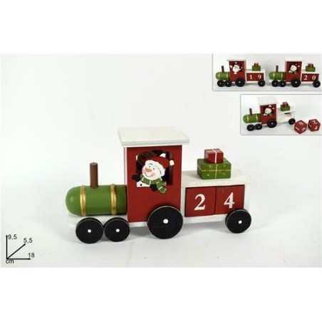 TRENINO NATALIZIO LEGNO C/CALENDARIO AVV ENTO 2ASS NH152358AB EAN 8033113742224 INGROSSO OGGETTISTICA NATALIZIA
