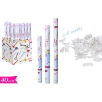 INGROSSO TUBO SPARA CORIANDOLI BIANCHI 40CM