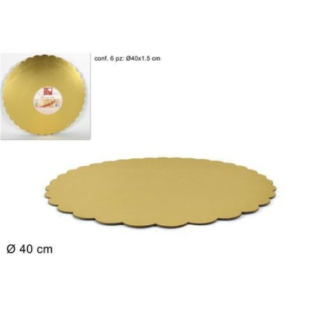 VASSOIO DOLCI TONDO CARTONE 40CM ORO EAN 8034048436875 INGROSSO VASSOI E DISCHI