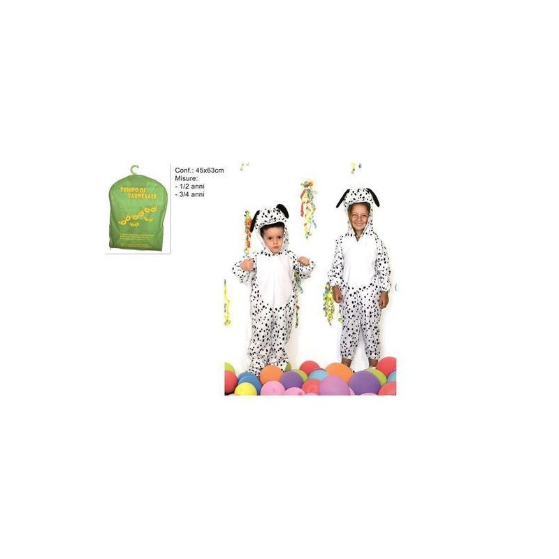VESTITO DALMATA PELLICCIA 1/2 3/4A EAN 8033113734328 INGROSSO COSTUMI CARNEVALE PRIMA INFANZIA
