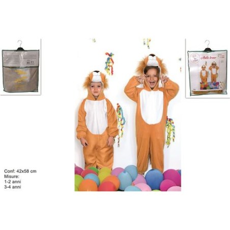 VESTITO LEONE PELLICCIA 1/2 3/4 EAN 8033113734380 INGROSSO COSTUMI CARNEVALE PRIMA INFANZIA