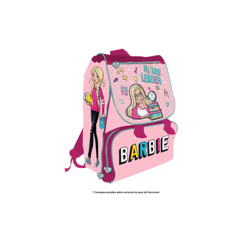 ZAINO ESTENSIBILE 40CM BARBIE SPALLACCI IMBOTTITI C/CATARIFRANGENTI EAN 8032780914286 INGROSSO ZAINI SCUOLA