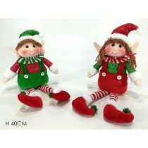 INGROSSO ELFO C/GAMBE PENZ H40CM RO/VERDE 2ASS