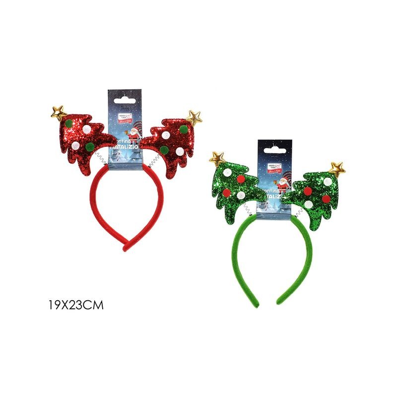 FRONTINO C/ALBERO E GLITTER 2ASS EAN 8015361411619 INGROSSO CAPPELLI NATALIZI