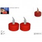 LUMINO FIAMMA TEALIGHT ROSSO C/BATT. 2PZ EAN 8034048382240 INGROSSO DECORAZIONI HALLOWEEN
