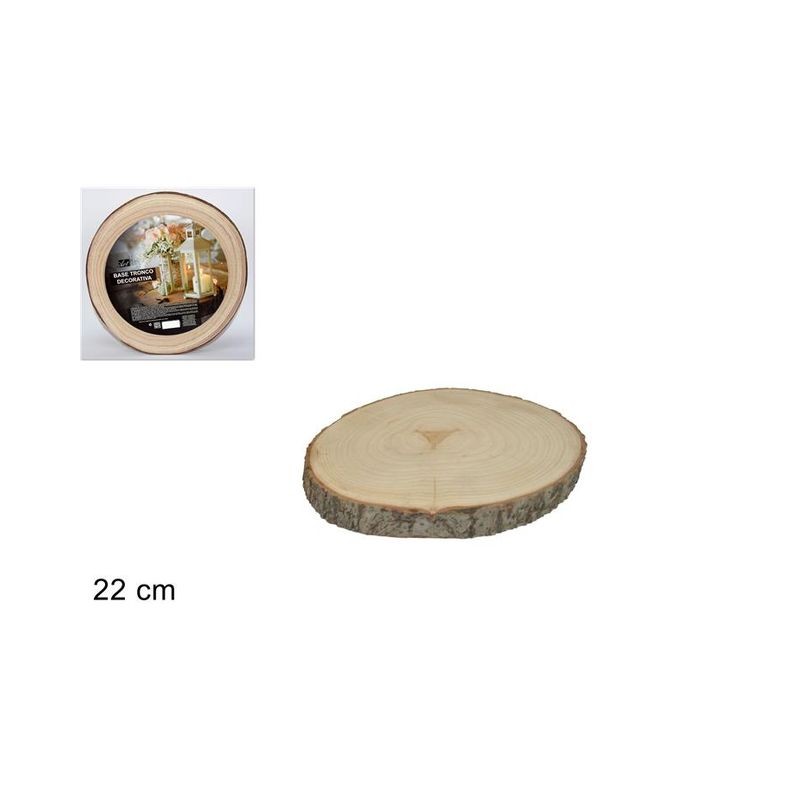 BASE TRONCO LEGNO 22CM YQ21599-NATURAL EAN 8034048586006 INGROSSO ARTICOLI DECORAZIONI NATALIZIE