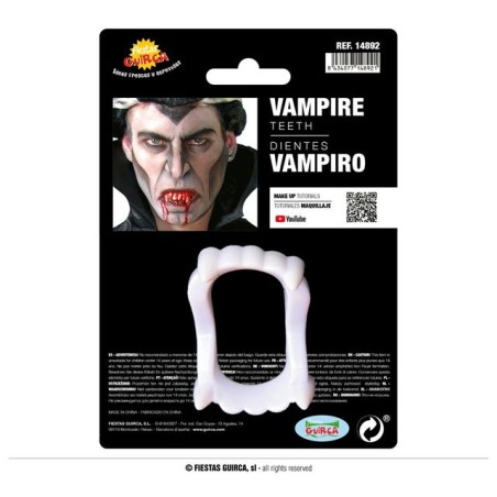 DENTI VAMPIRO FLUORESCENTI EAN 8434077148921 INGROSSO SET TRAVESTIMENTI HALLOWEEN