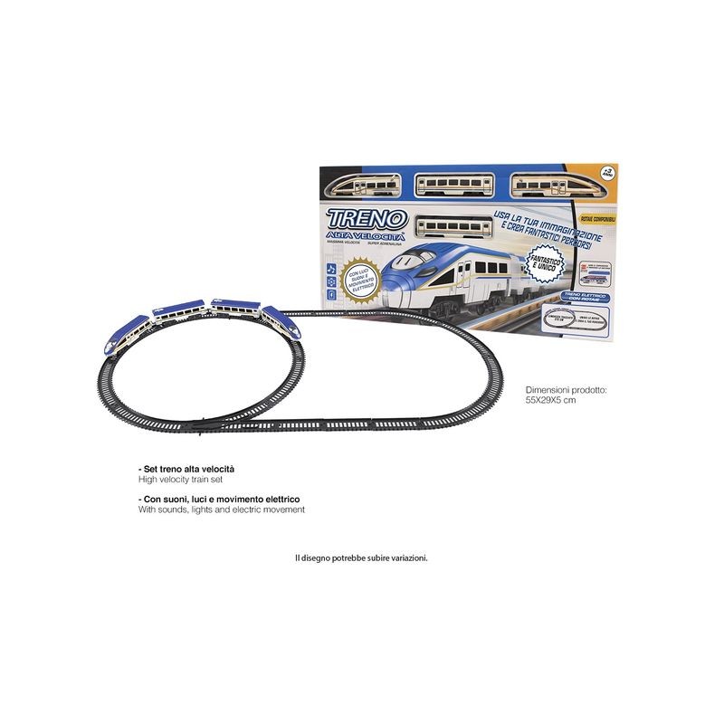 TRENO ALTA VELOCITA CON BINARI EAN 8032780717450 INGROSSO PISTA TRENINO