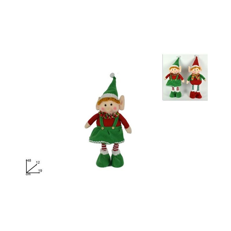 ELFO 48CM 2ASS SDY20-078AB EAN 8053482129129 INGROSSO PUPAZZI E GNOMI NATALIZI