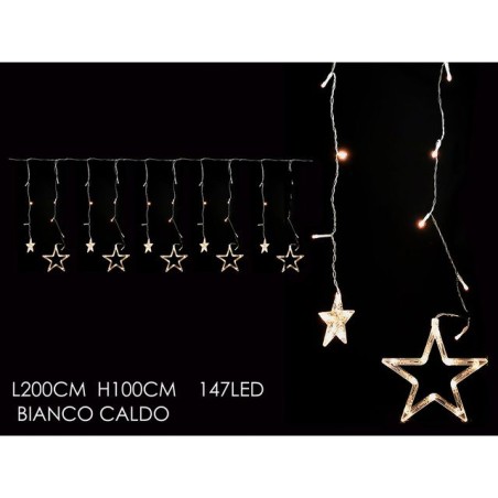 TENDA ICE 2X1MT C/TELEC. E STELLE 147LED EAN 8015361338190 INGROSSO LUCI NATALIZIE