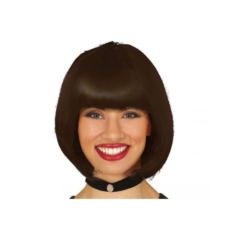 PARRUCCA CASCHETTO C/FRANGIA CASTANO EAN 8434077044469 INGROSSO PARRUCCHE E BARBE DI CARNEVALE