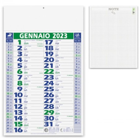 CALEND. OLANDESE 28,8X47 BASIC VERDE/BLU EAN 8056585356867 INGROSSO AGENDE E CALENDARI