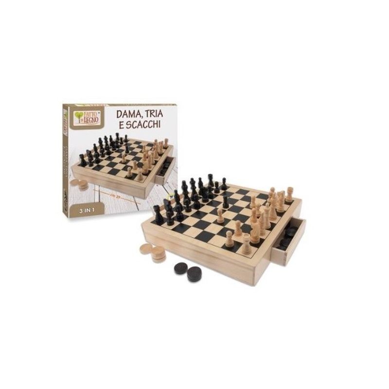 DAMA SCACCHI TRIA IN LEGNO EAN  INGROSSO SCACCHI DAMA