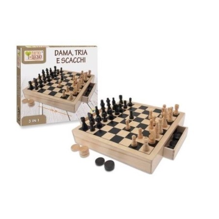 DAMA SCACCHI TRIA IN LEGNO EAN  INGROSSO SCACCHI DAMA
