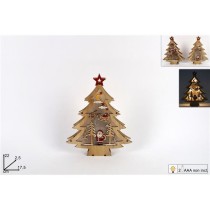 INGROSSO ALBERO LEGNO 22CM SCENARIO NATALIZIO C/L UC BATT 2A