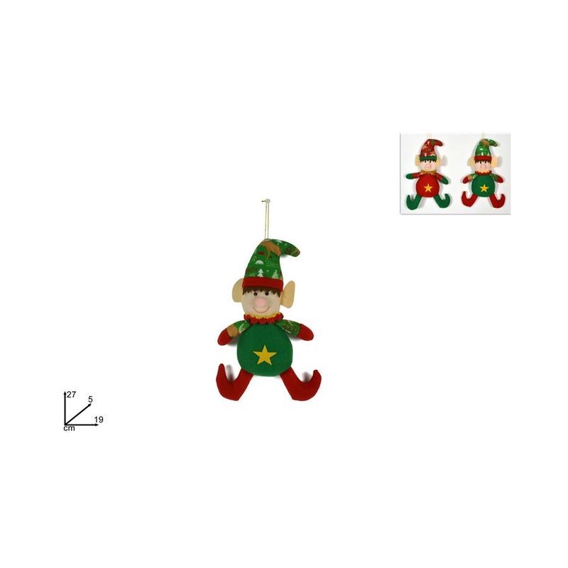 APPENDINO ELFO 27CM 2ASS XJ22-027AB EAN 8053482129167 INGROSSO APPENDINI NATALIZI