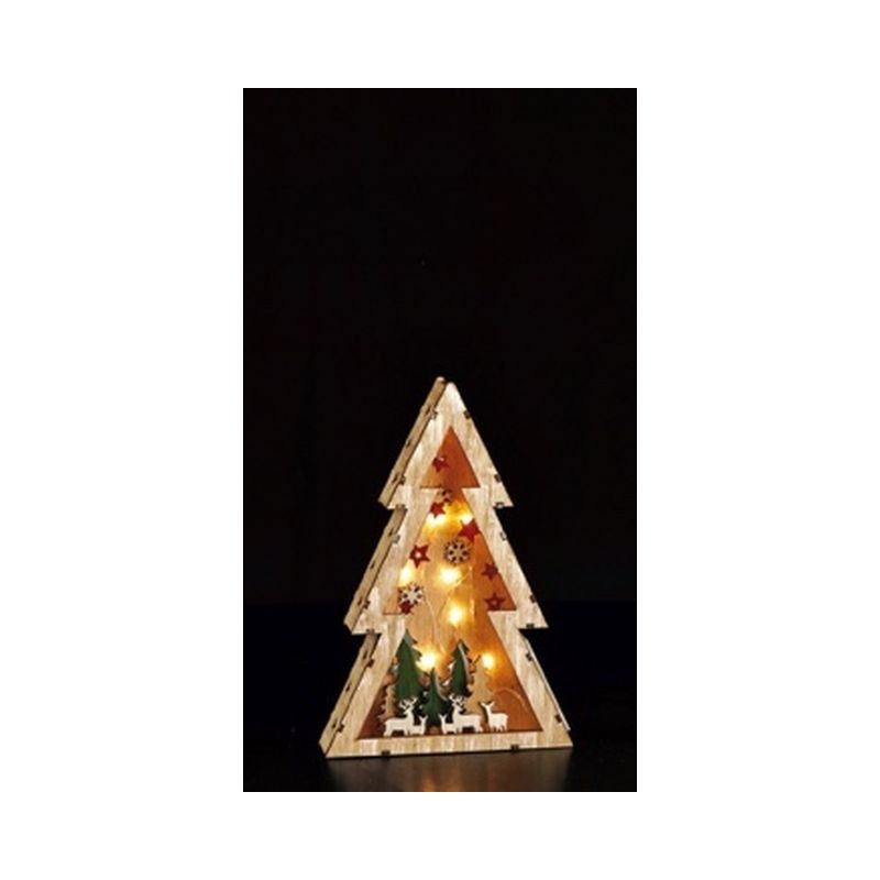 ALBERO LEG+PAES 8LED NAT 17X4X24,5 EAN 8021785783317 INGROSSO OGGETTISTICA NATALIZIA