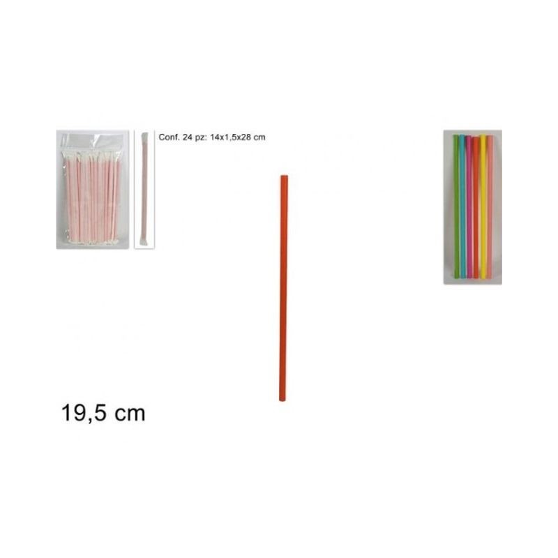 CANNUCCE CARTA 24 PZ COLORATE IMBUSTATE EAN 8034048517857 INGROSSO ACCESSORI PARTY