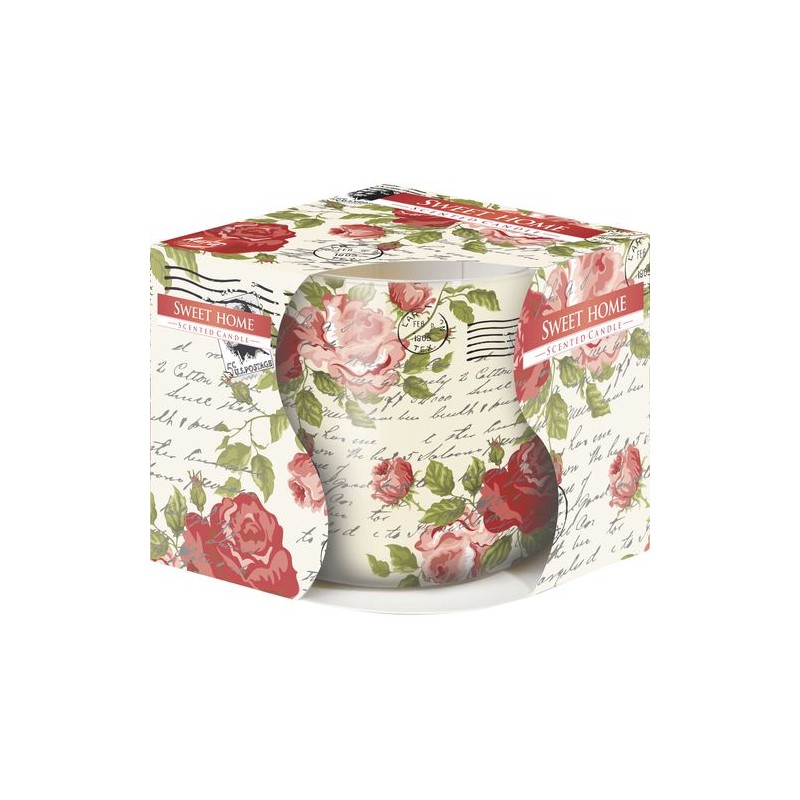 CANDELA PROFUMATA IN VETRO DIS. DOLCE C. IN SCATOLA H.7,2CM D.7,9CM DURATA 20H EAN 5906927374116 INGROSSO CANDELE PER LA CASA