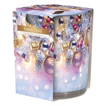 INGROSSO CANDELA PROFUMATA IN VETRO DIS. NATALE IN SCATOLA H