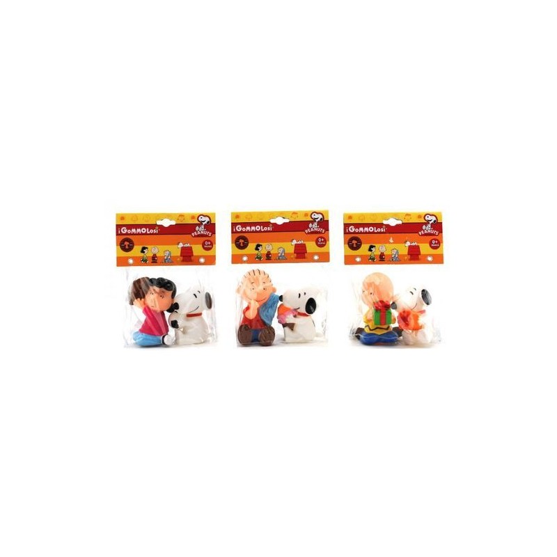 PEANUTS GOMMOLOSI 2PZ 3ASS 15X19.5CM EAN 8014966031567 INGROSSO BUSTE VINILE PRIMA INFANZIA
