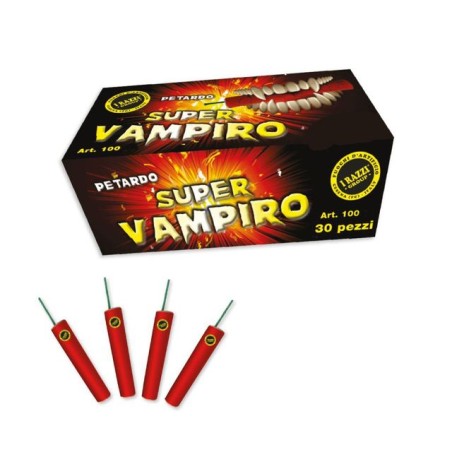 PETARDO SUPER VAMPIRO 40PZ 6,5CM D.1,2CM EFFETTO COLPO EAN 8032697539008 INGROSSO PETARDI
