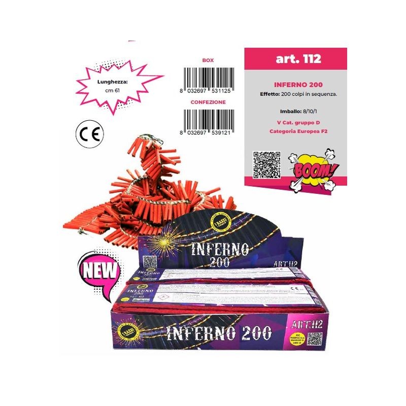 INFERNO 200 10 EAN 8032697539121 INGROSSO PETARDI