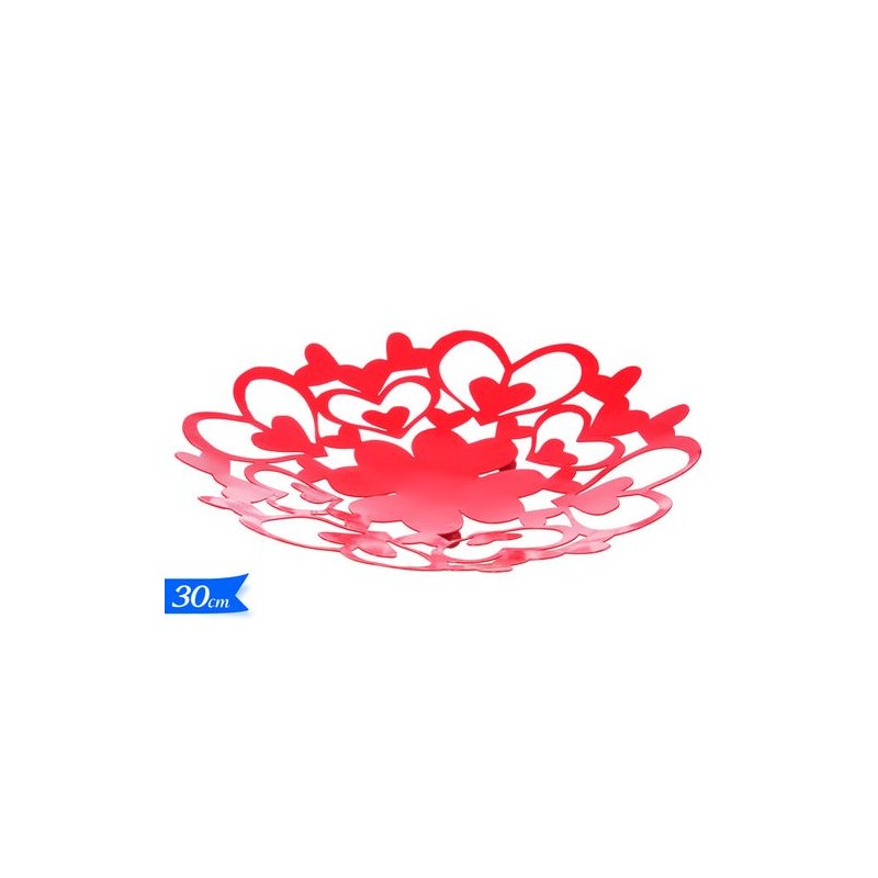 PIATTO DECORATIVO CUORI ROSSI 30CM