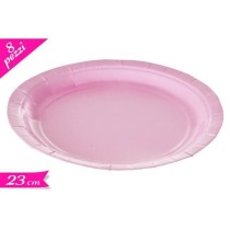INGROSSO SET 8 PIATTI CARTA ROSA 23 CM