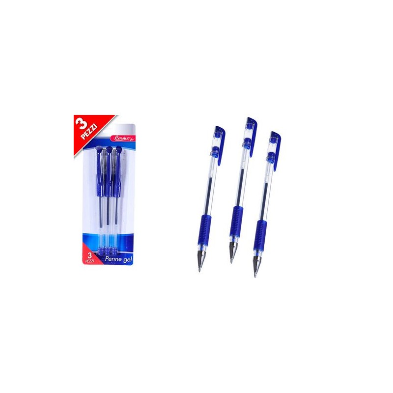 SET 3 PENNE GEL BLU