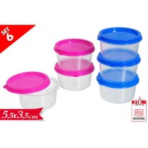 INGROSSO BARATTOLI TONDI 6PZ ASS. 5.5X3.5CM MICROONDE