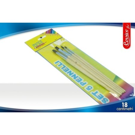 INGROSSO SET 5 PENNELLI LEGNO