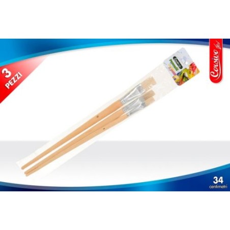 INGROSSO SET 3 PENNELLI LEGNO ASS.
